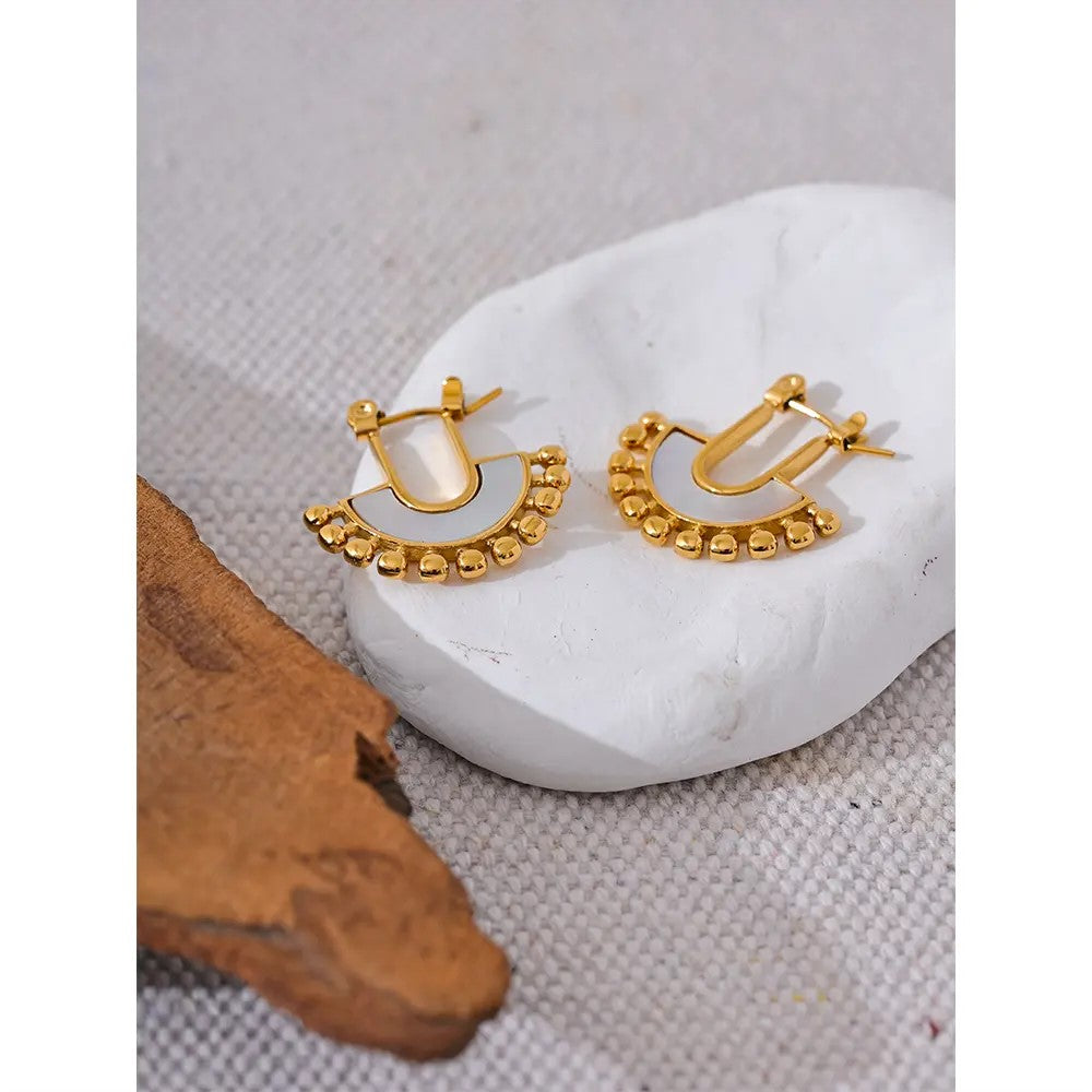 18K Gold Plated Shell-Fan Earring