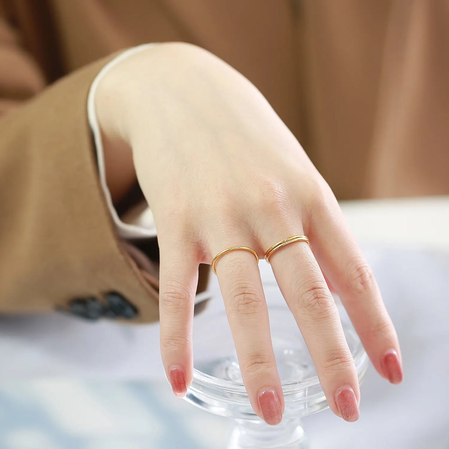 18KGP Dainty Three Stone ZC Ring