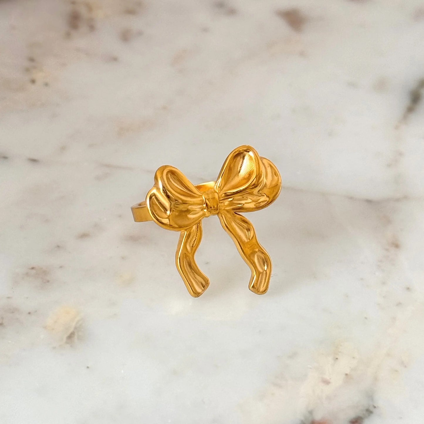 18K Gold Plated Bow Open Ring