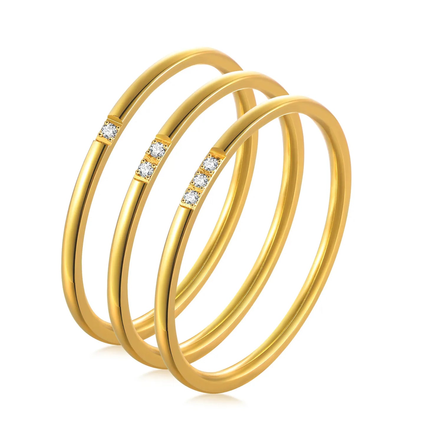 18KGP Dainty Three Stone ZC Ring