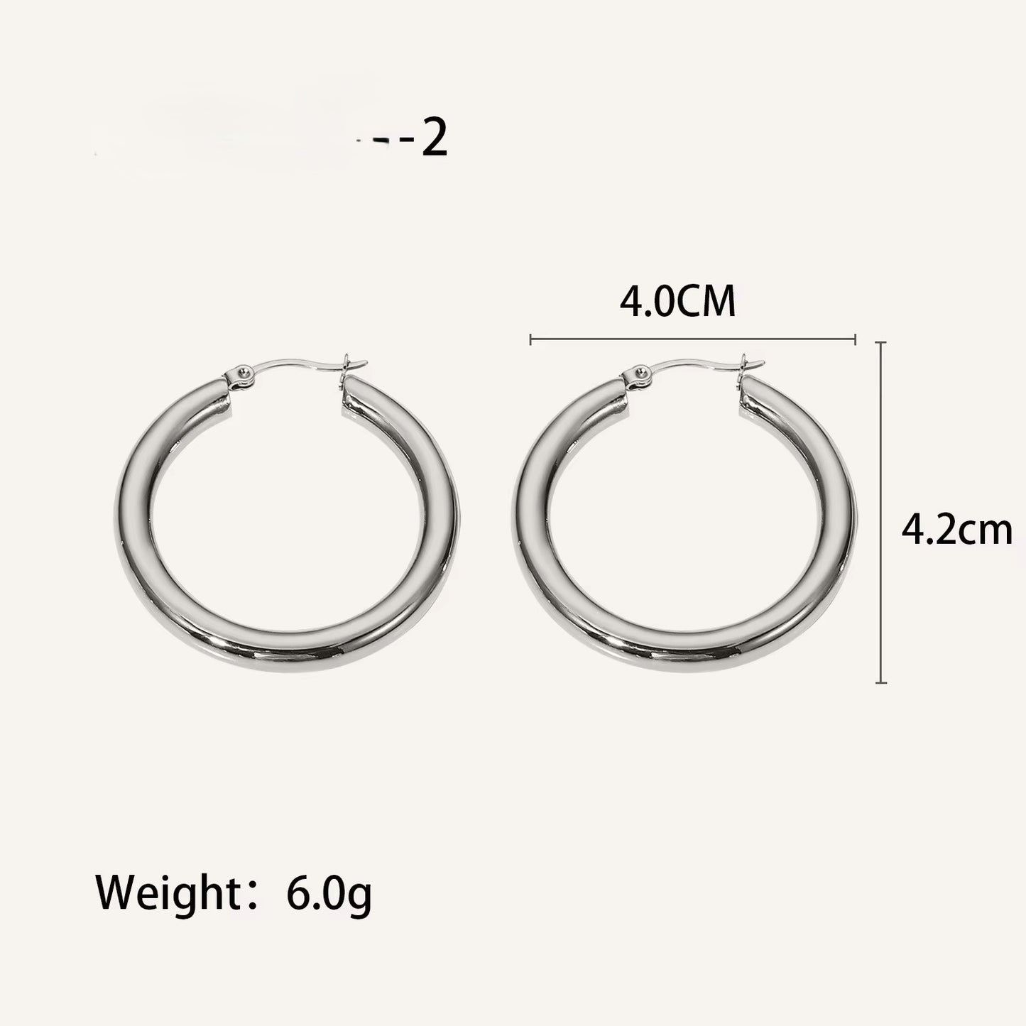 18K Gold Plated Thick Hallow Hoop
