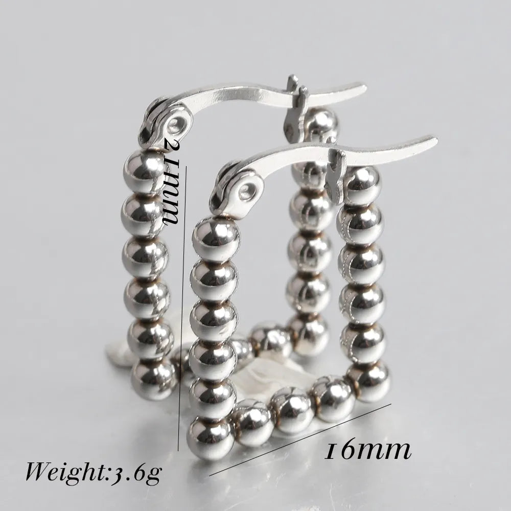 18K Gold Plated Beaded Hoop Earring