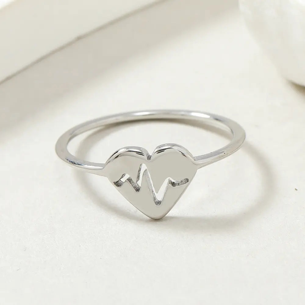18K Gold Plated Heartbeat Ring