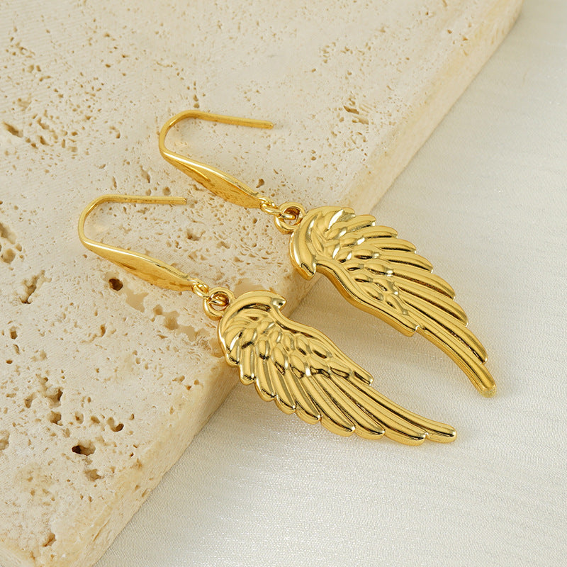 18K Gold Plated Dangle Wings Earring