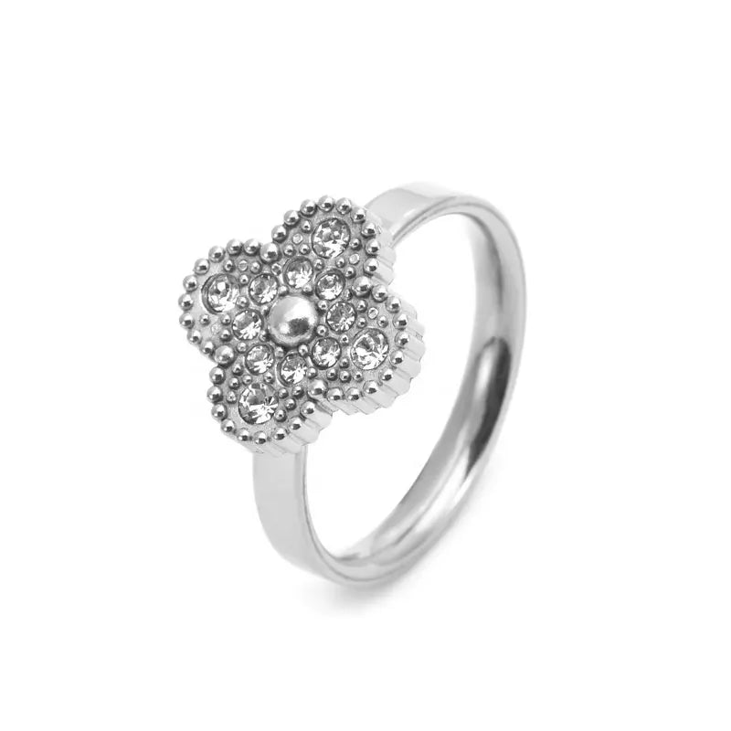 18KGP Clover Zirconia Ring