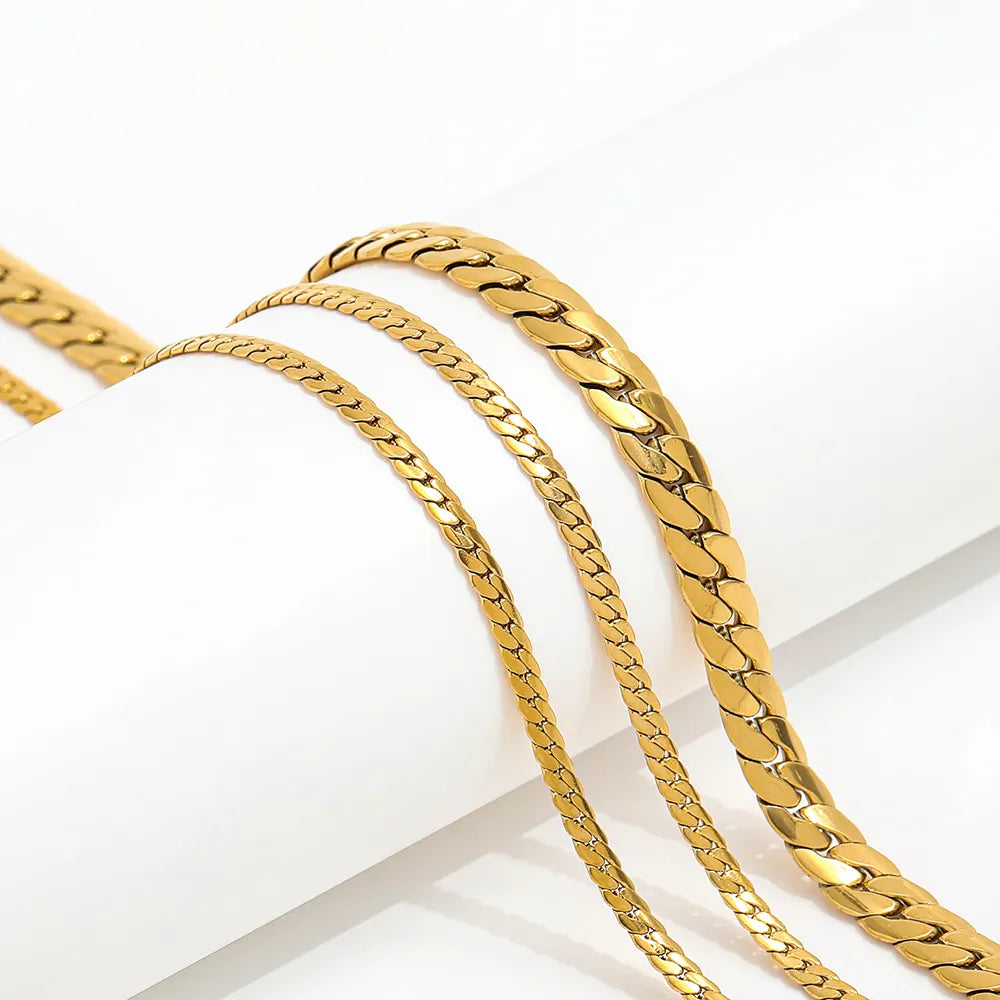 18K Gold Plate Tight-Plait Cuban Chain
