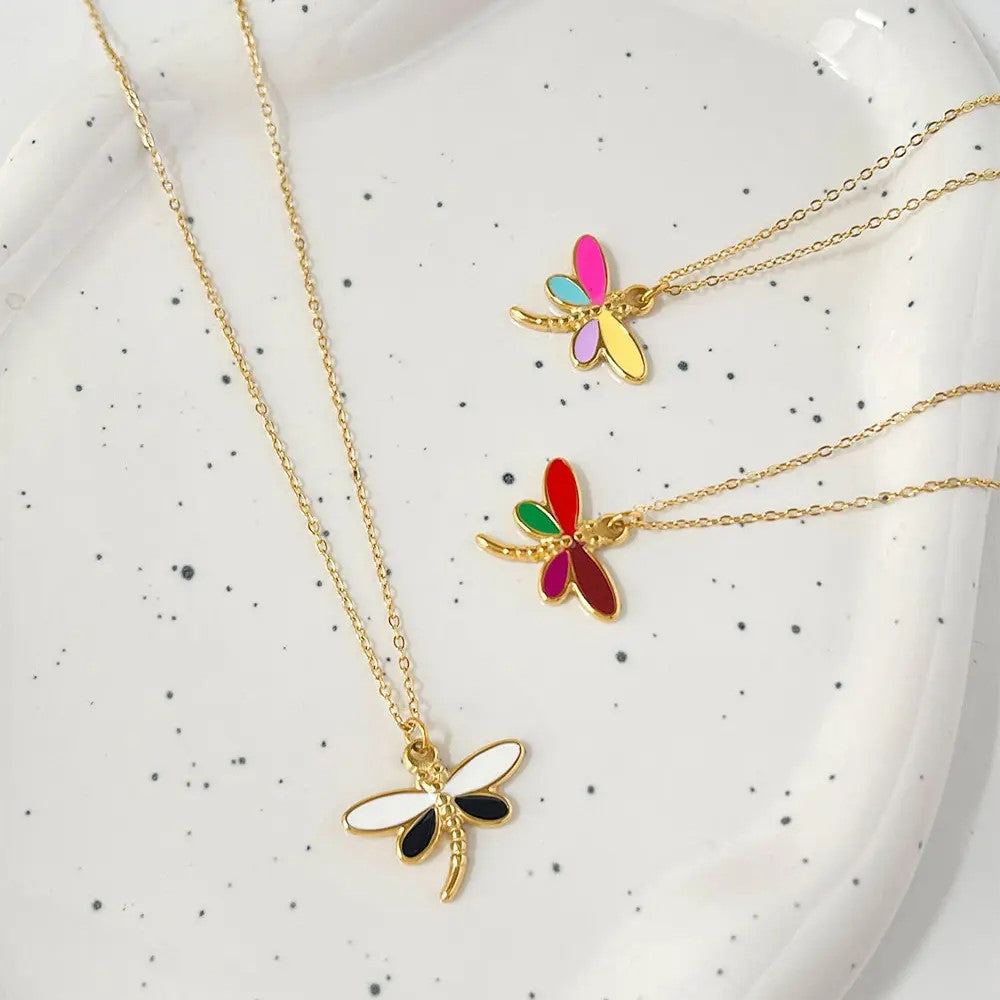 18K Gold Plated Dragonfly Pendant Necklace