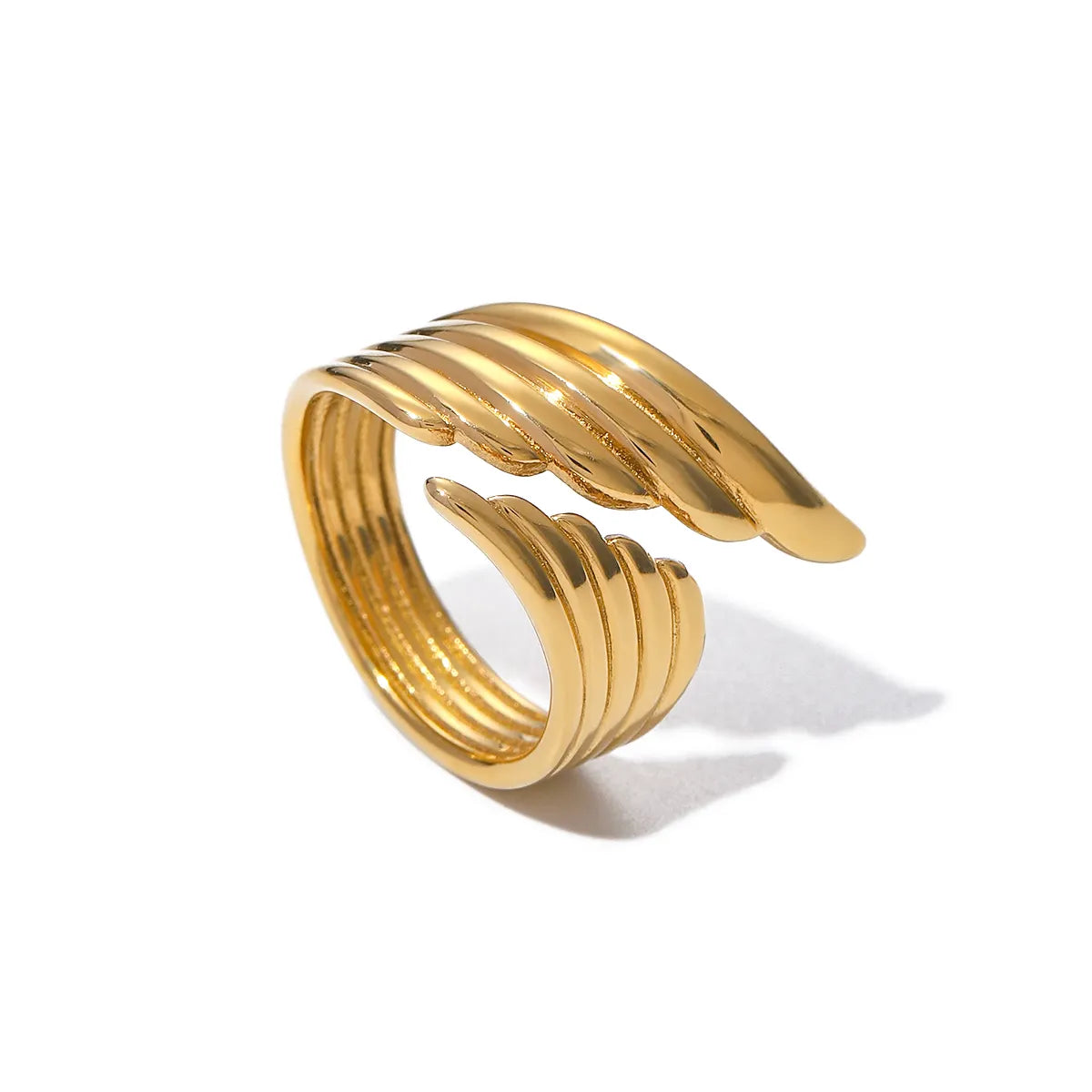 18K Gold Plated WING Open Ring (Adjustable)