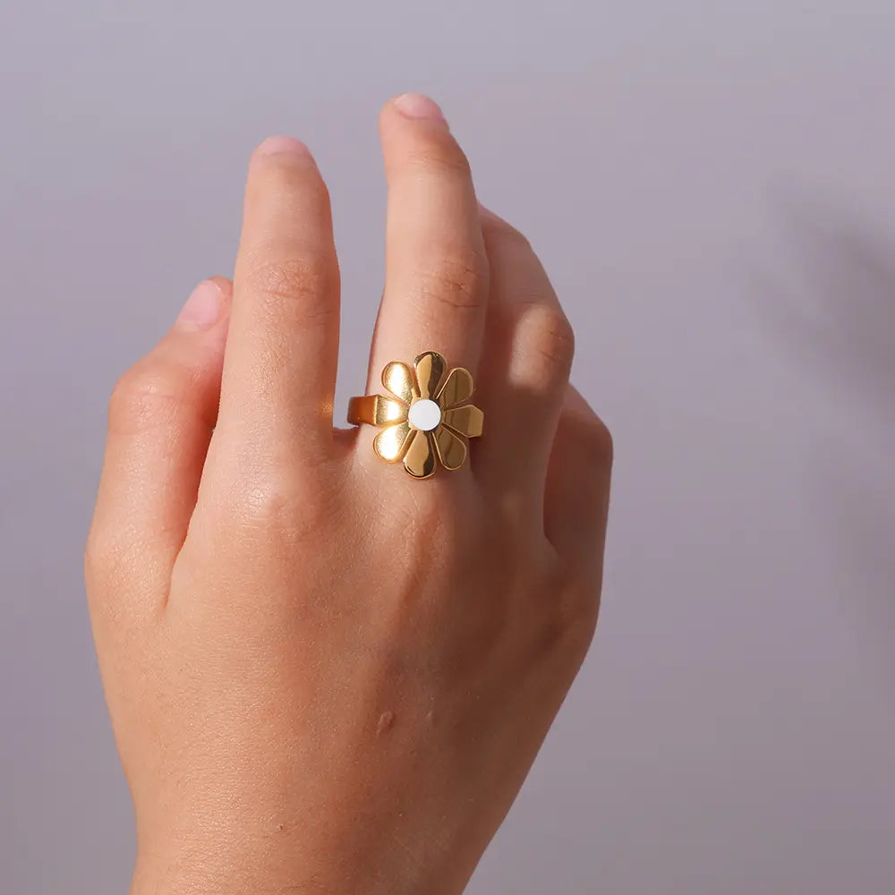 18KGP Daisy Open Ring (Adjustable)