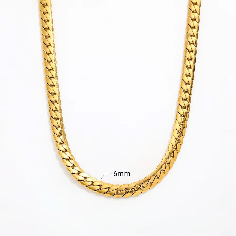 18K Gold Plated Tight-Plait Cuban Chain