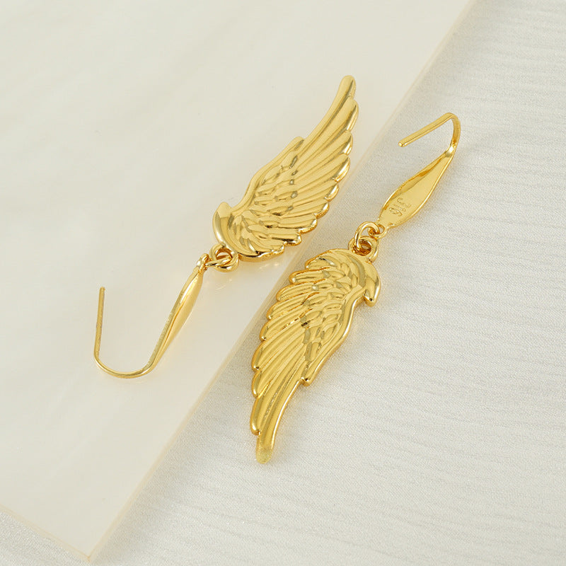 18K Gold Plated Dangle Wings Earring