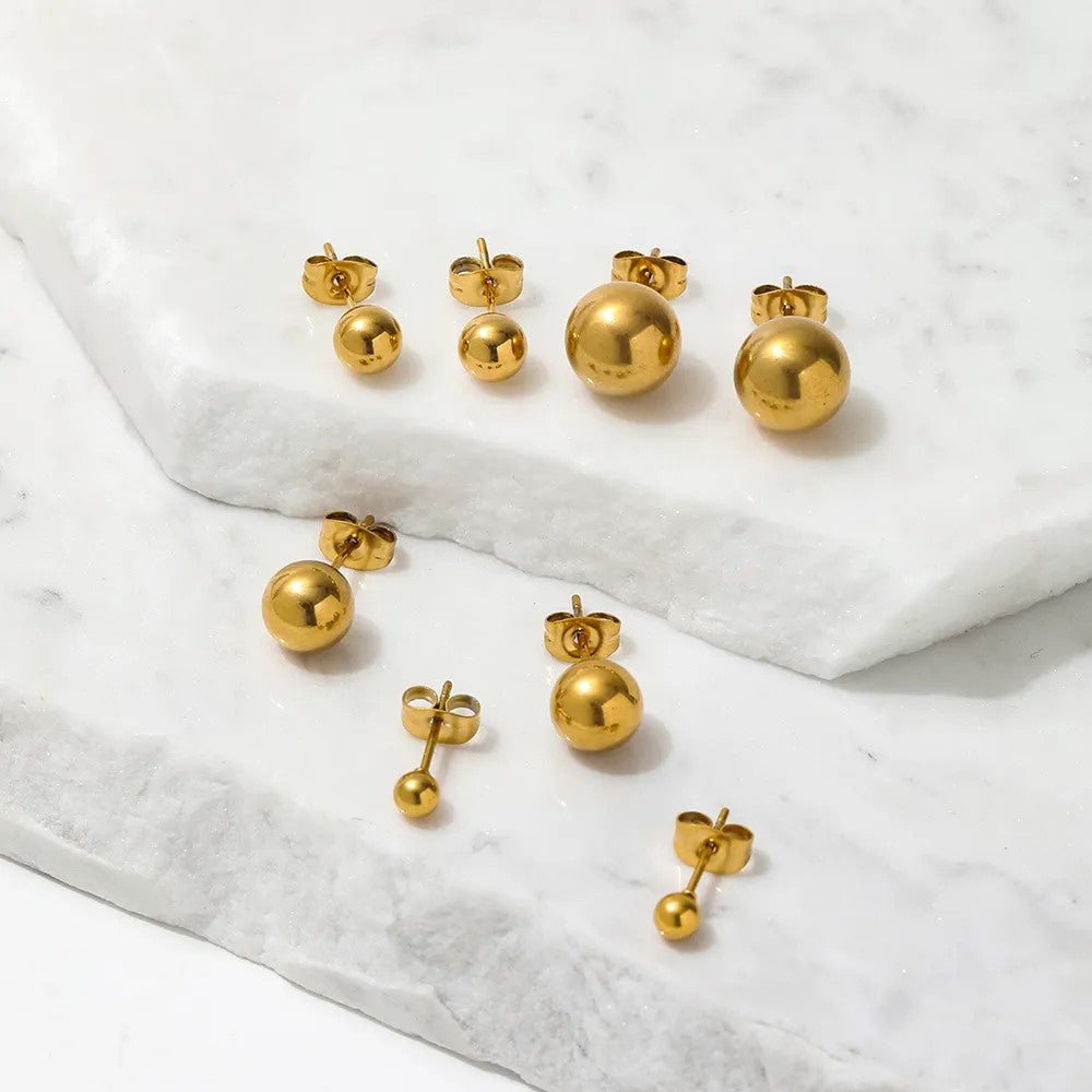 18K Gold Plated Ball Stud