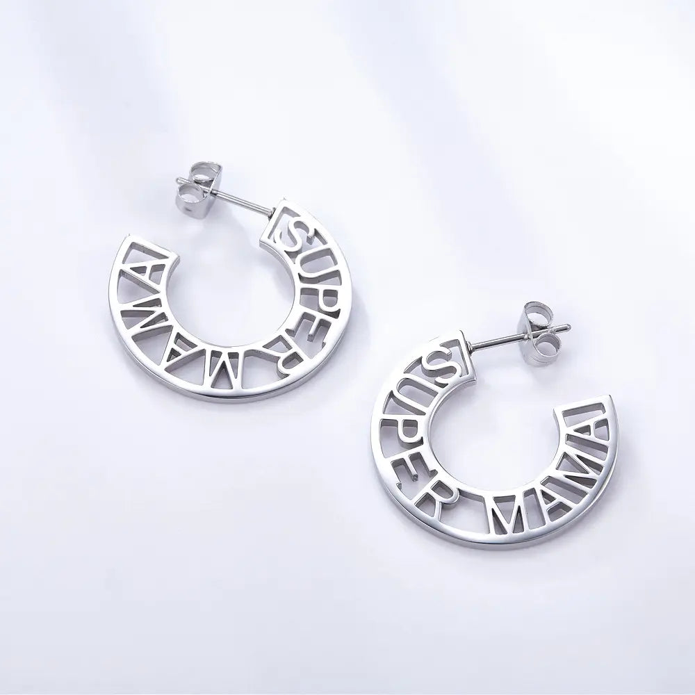 18K Gold Plated SUPER-MAMA Earrings