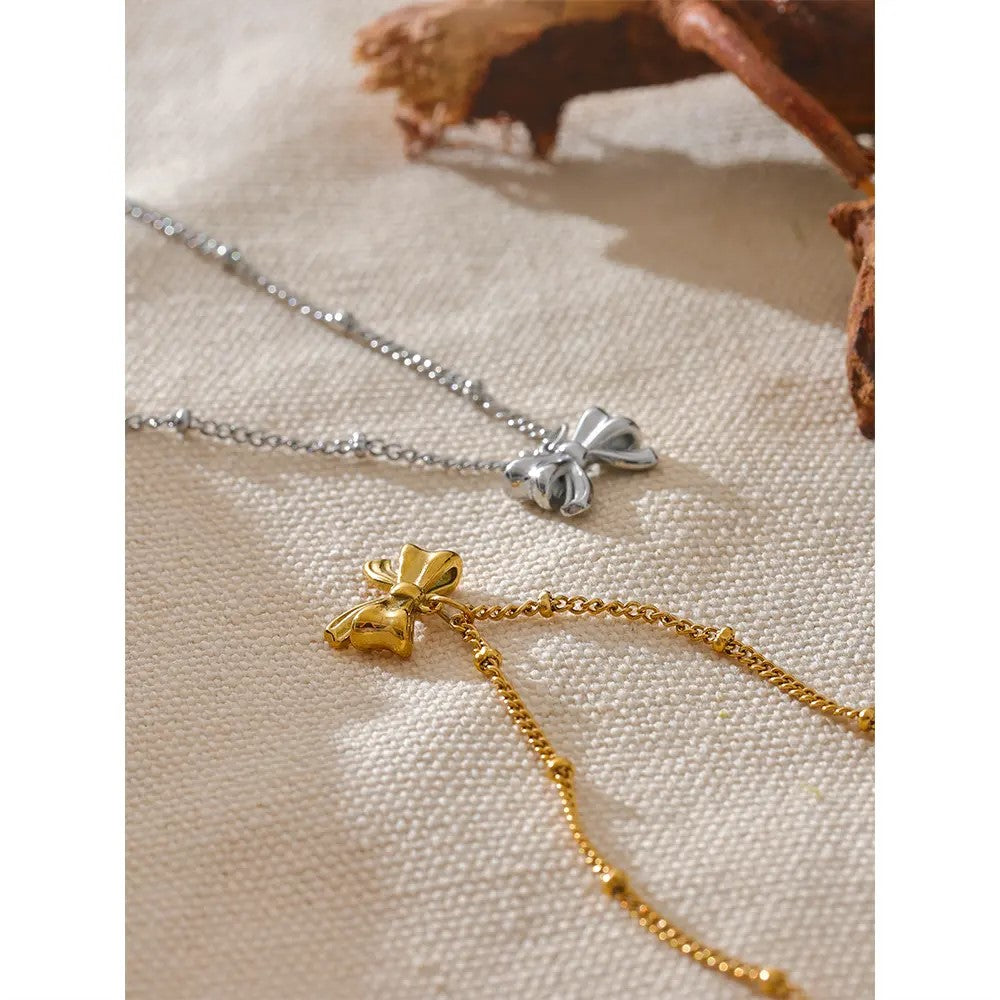 18K Gold Plated Bowknot Pendant Necklace