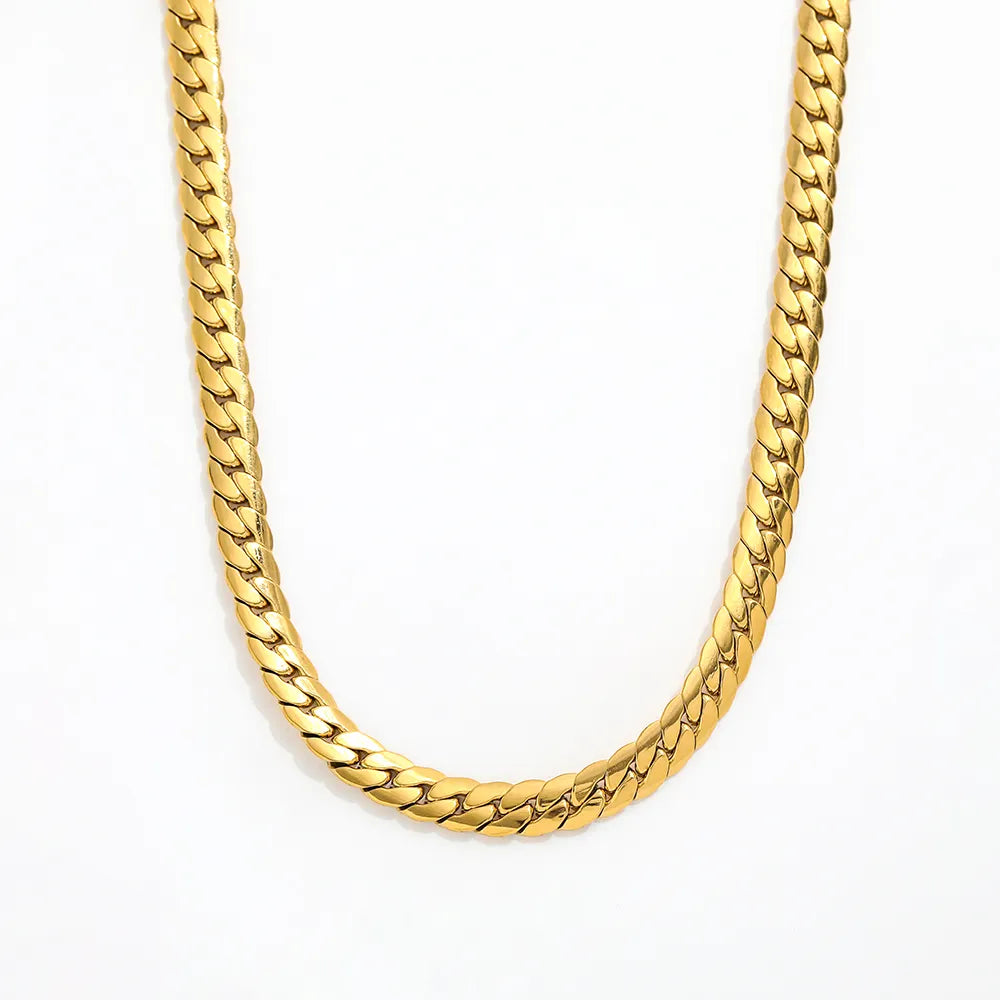 18K Gold Plate Tight-Plait Cuban Chain