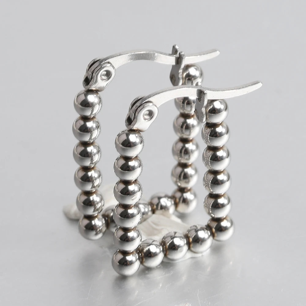 18K Gold Plated Beaded Hoop Earring