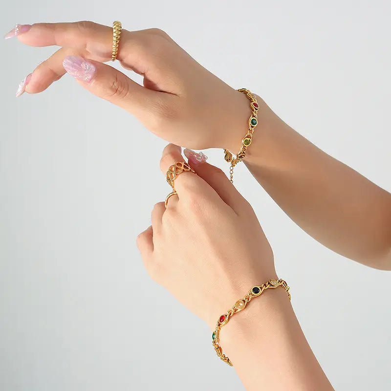 18K Gold Pated Colour ZC Fish Eye Bracelet