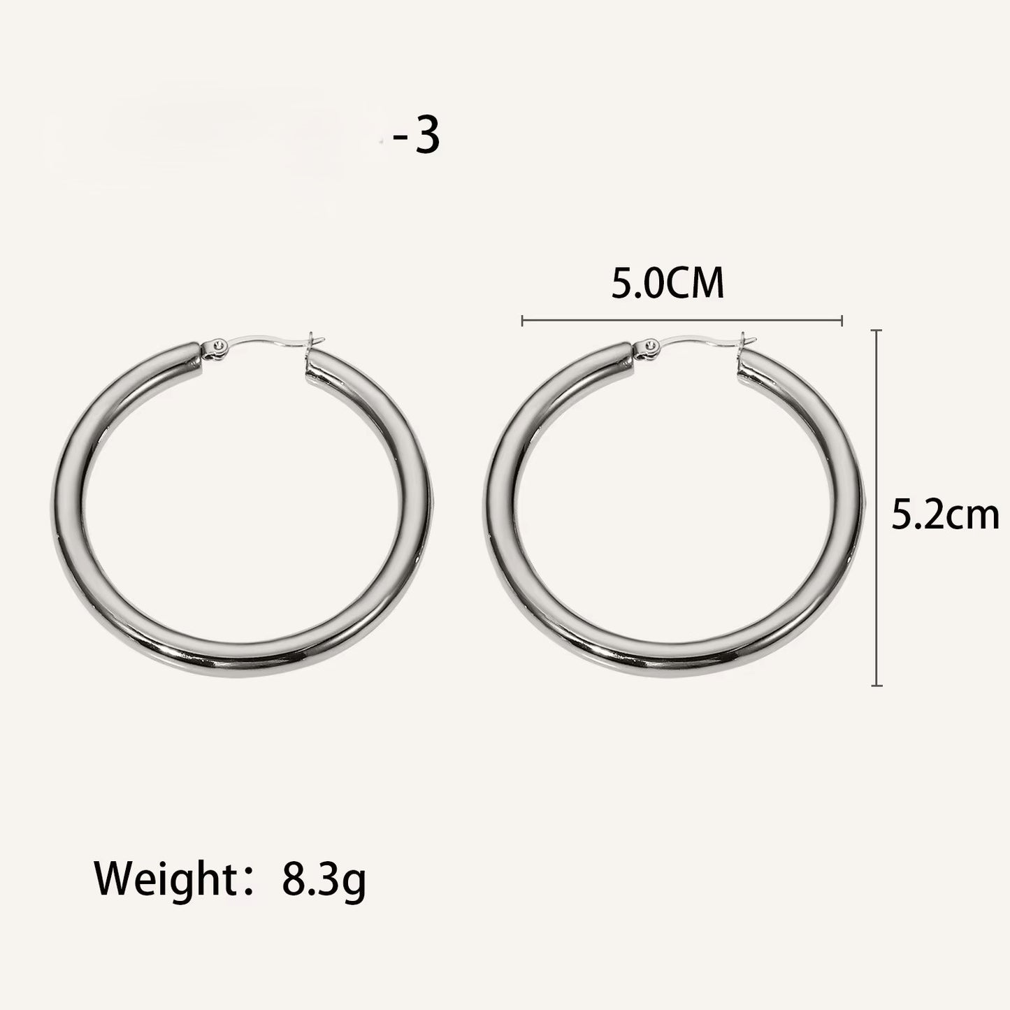 18K Gold Plated Thick Hallow Hoop
