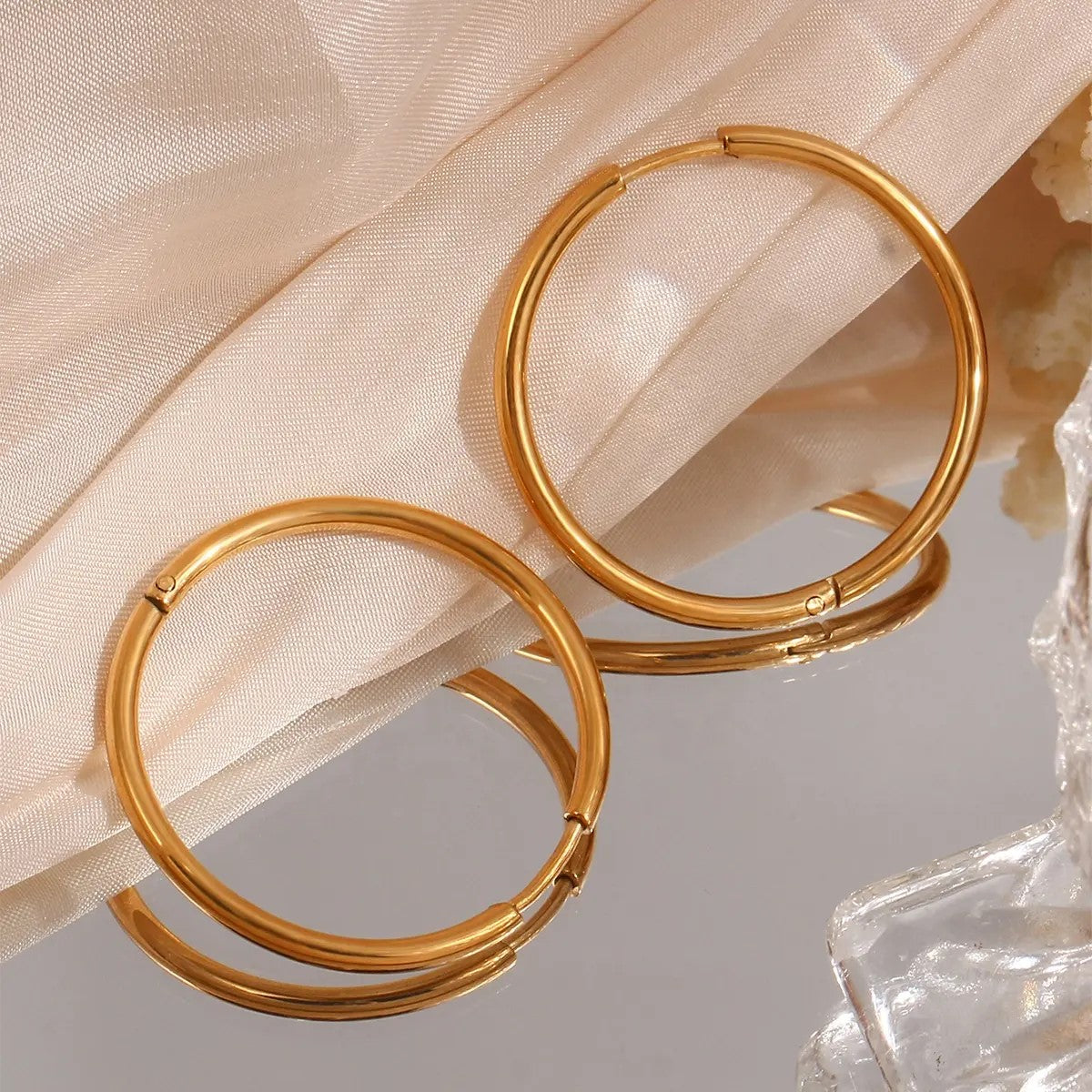 18K Gold Plated Huggie Hoop Earrings