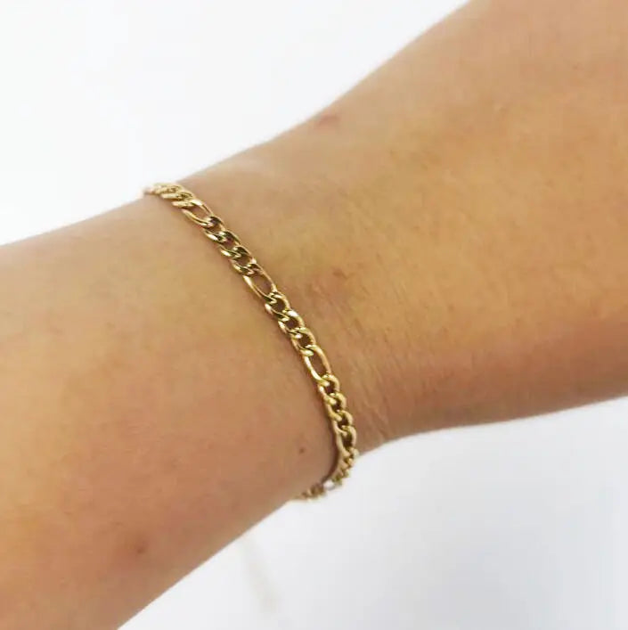 18K Gold Plated Figaro Bracelet