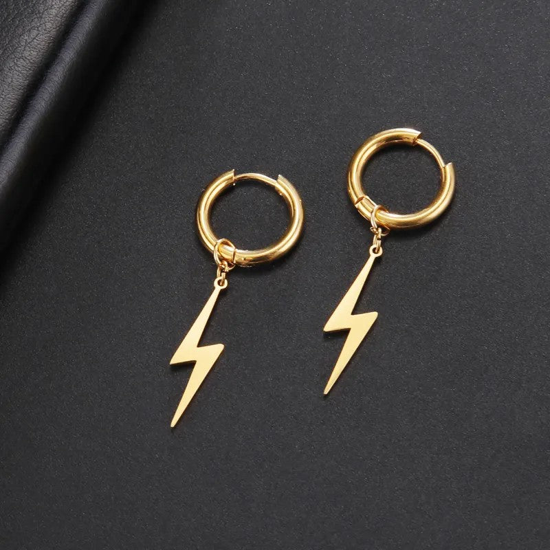18K Gold Plated Lightning Charm Earring