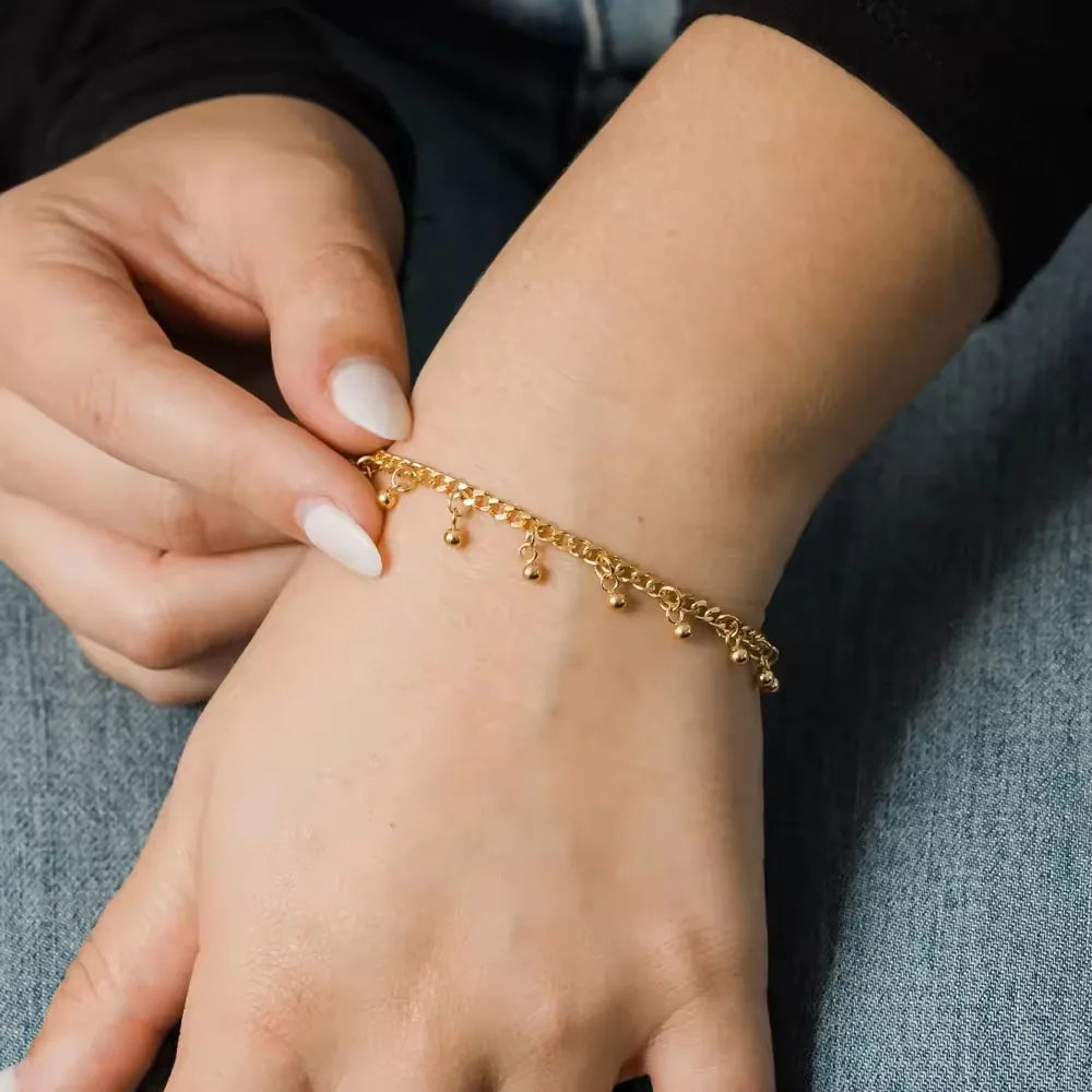 18K Gold Plated Ball Charm Bracelet