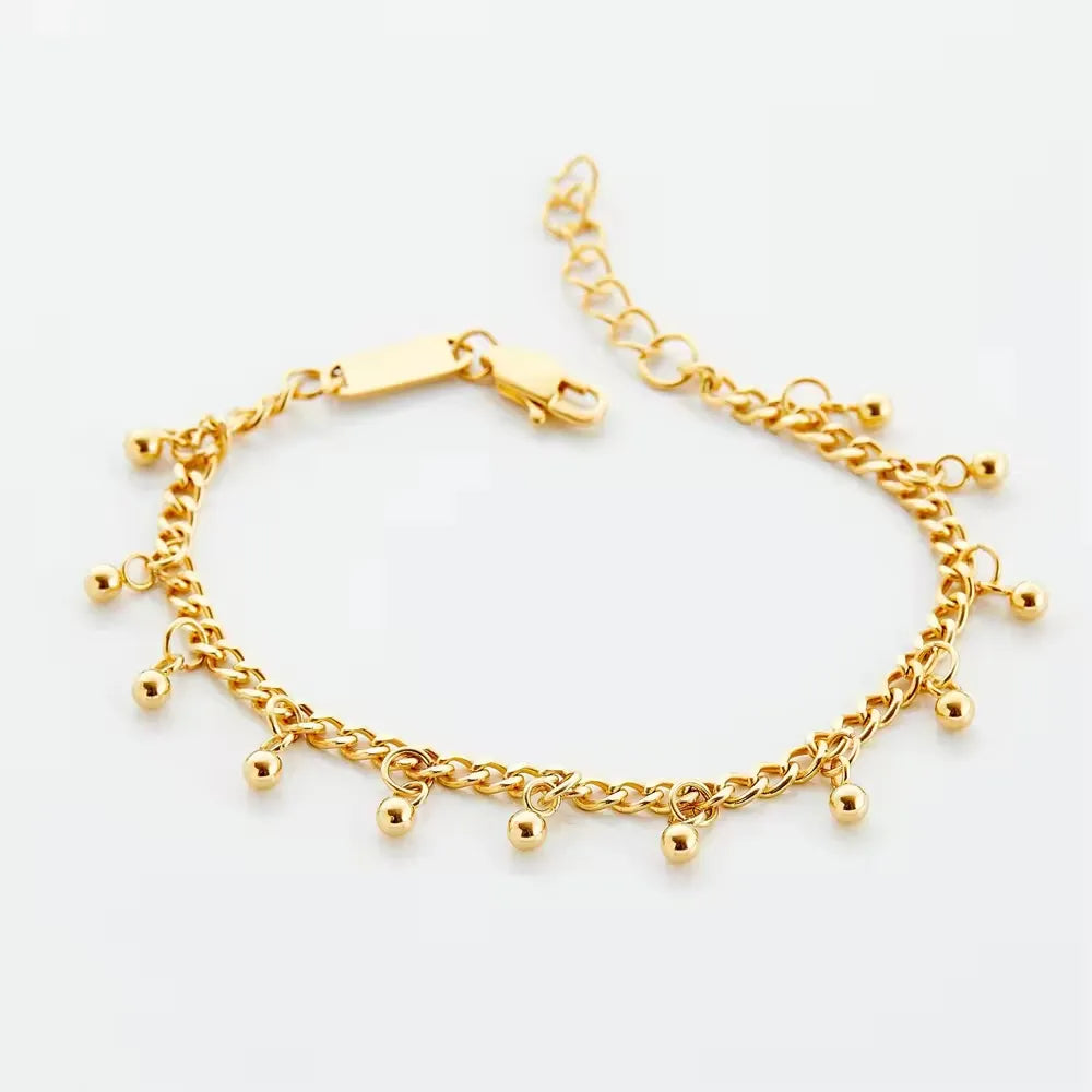 18K Gold Plated Ball Charm Bracelet