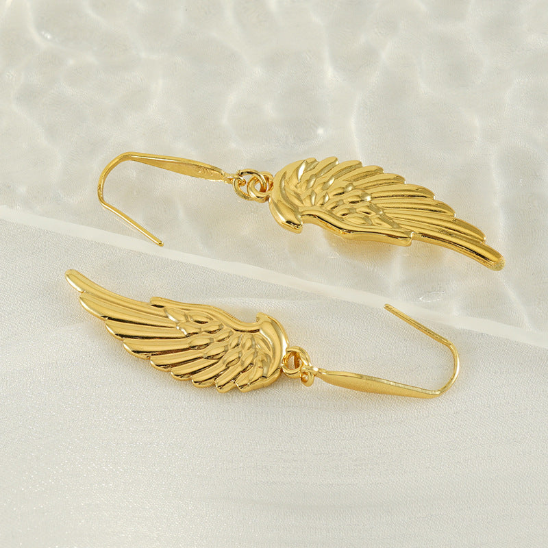 18K Gold Plated Dangle Wings Earring