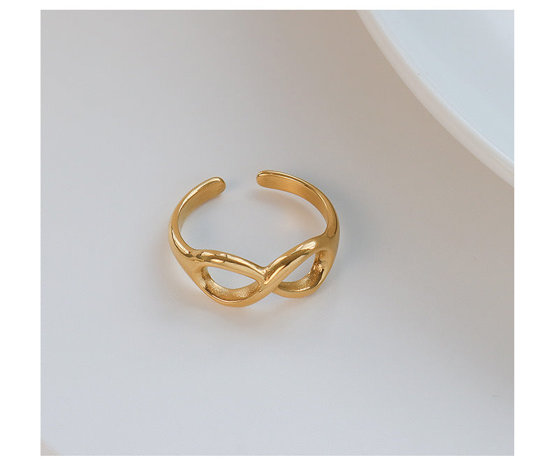 18K Gold Geometric Infinity Ring
