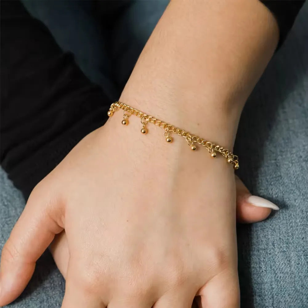 18K Gold Plated Ball Charm Bracelet