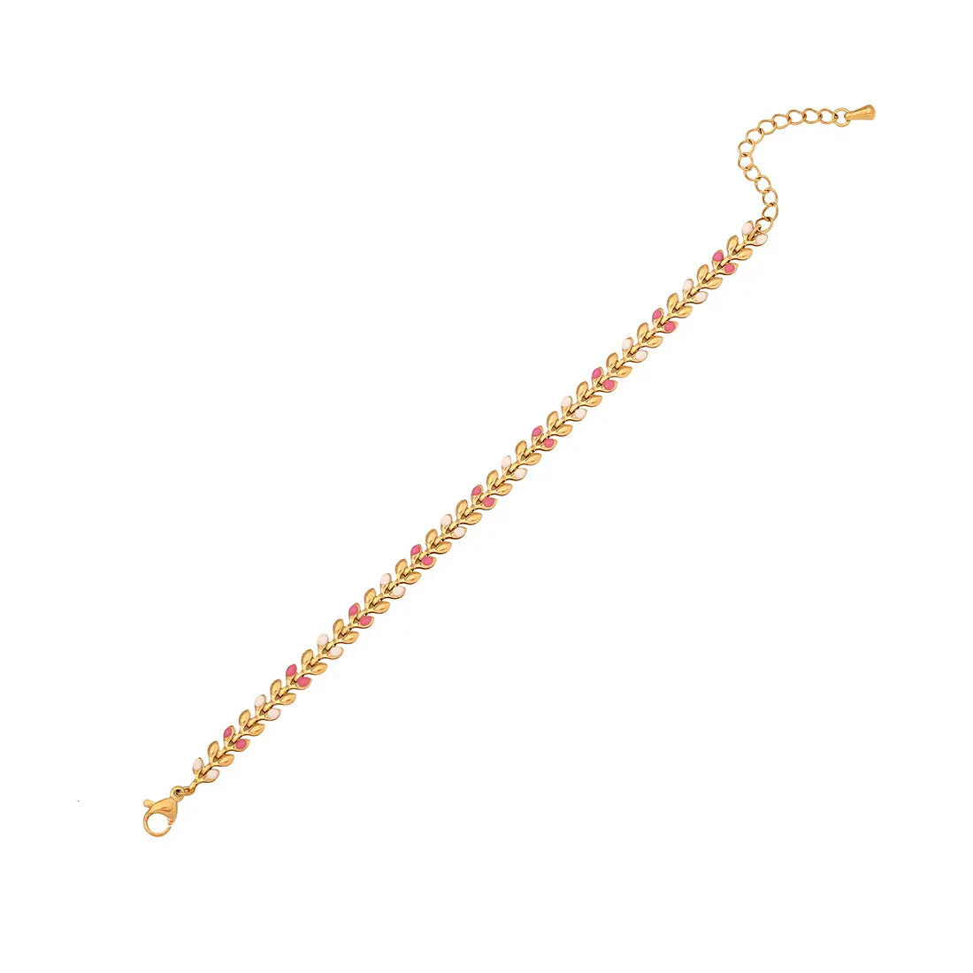 18K Gold Plated Oil-Drip Olive Leaf Bracelet
