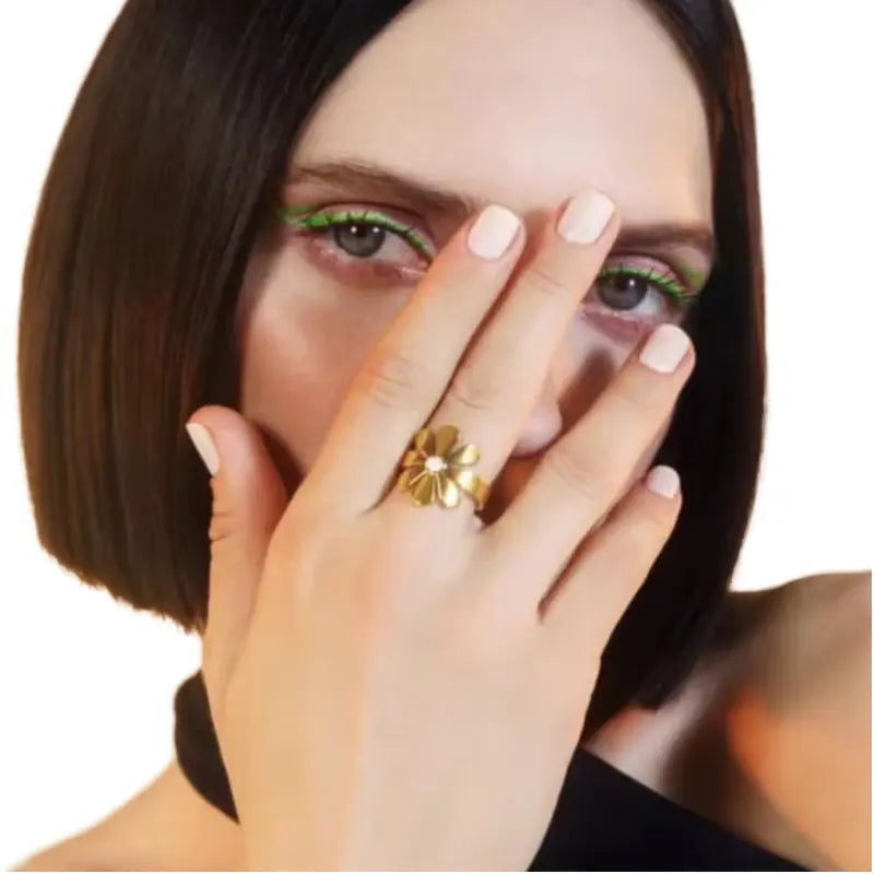 18KGP Daisy Open Ring (Adjustable)