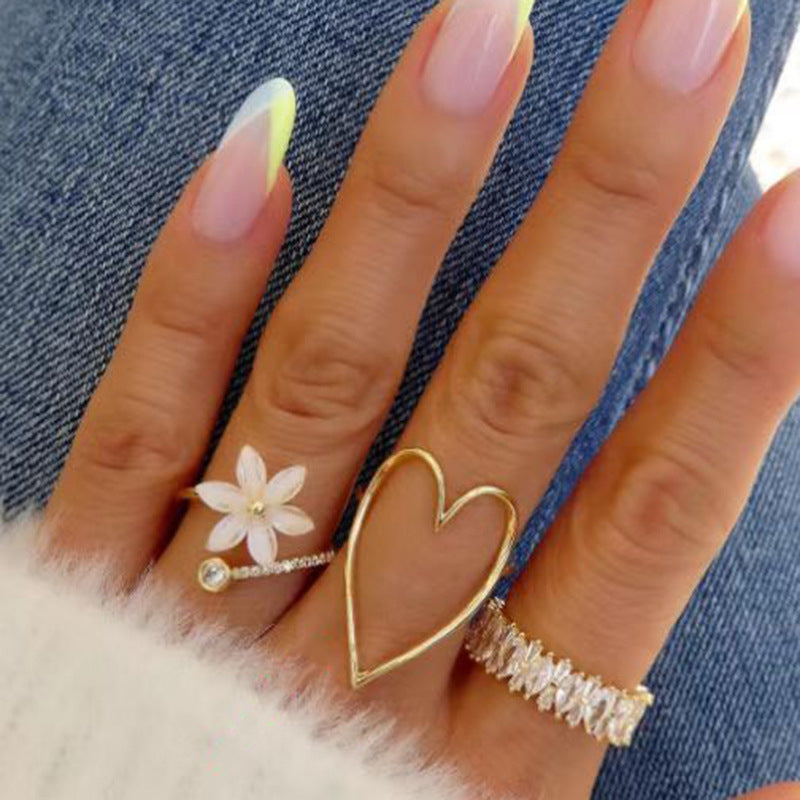 18K Gold Plated Big Heart Rings