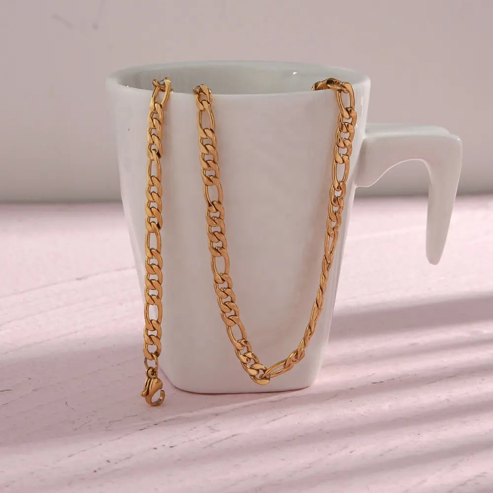 18K Gold Plated Figaro Link Chain