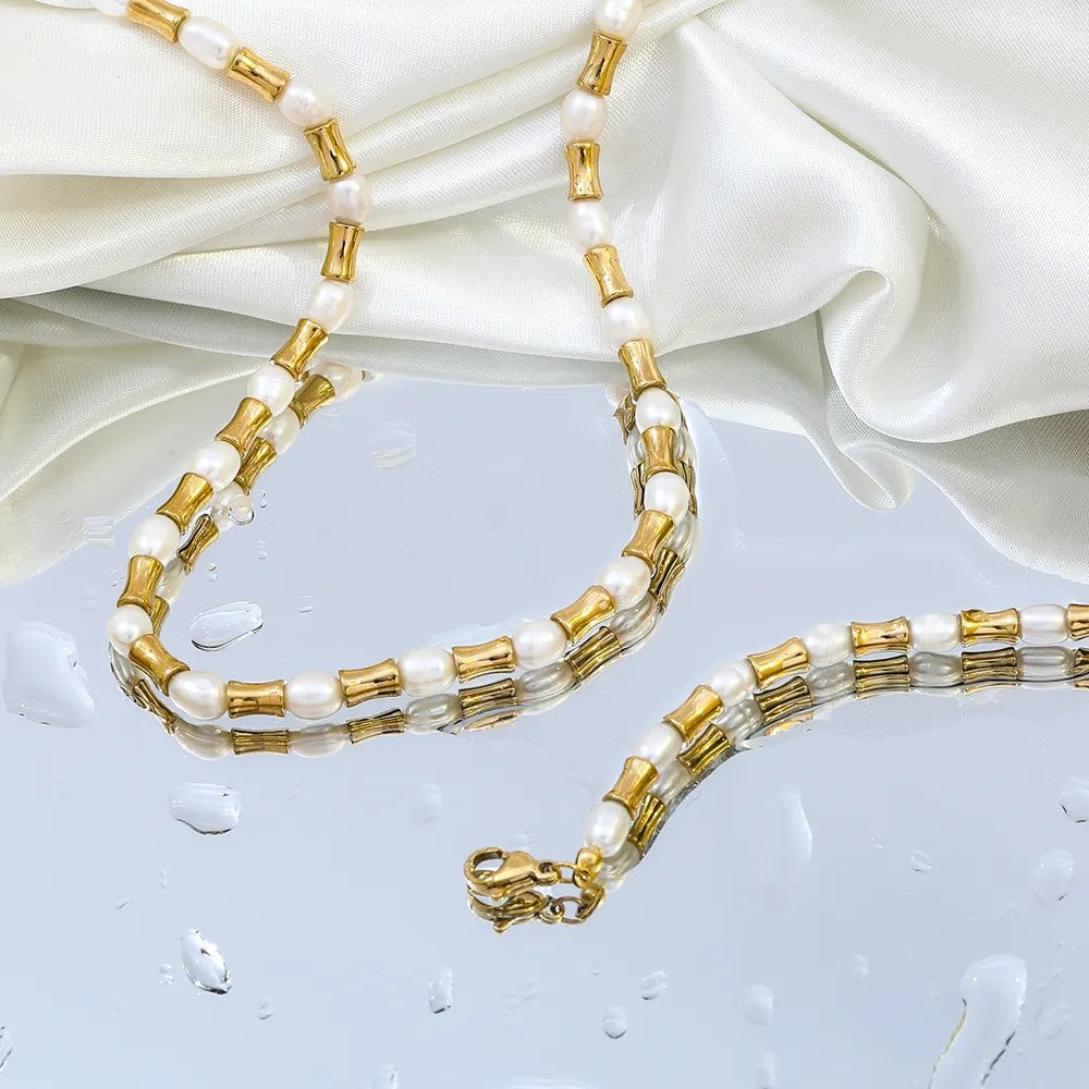 18K Gold Plated Slim Waist Mixed Necklace