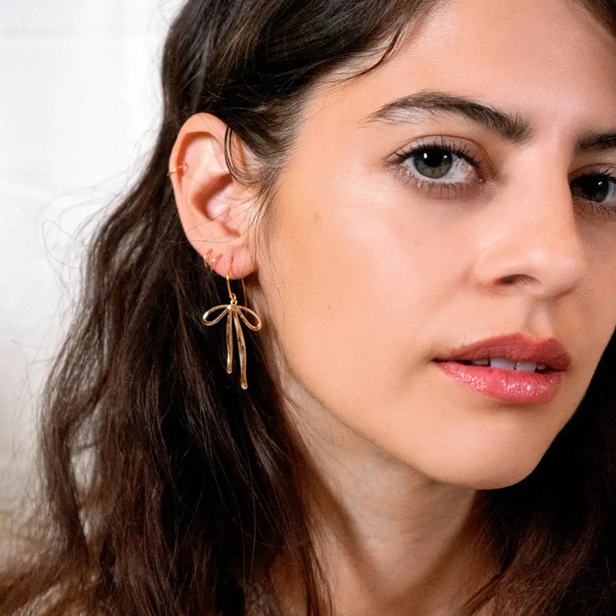 18K Gold Plated Bow-Knot Drop Earrings