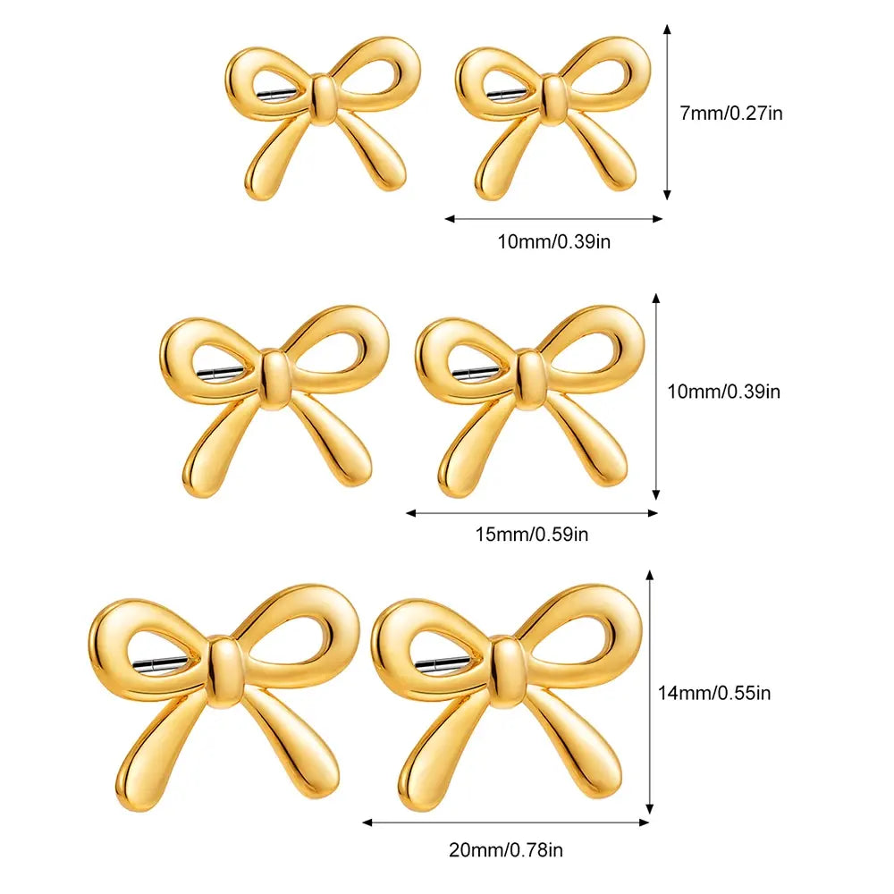 18K Gold Plated Bowknot Stud Earrings