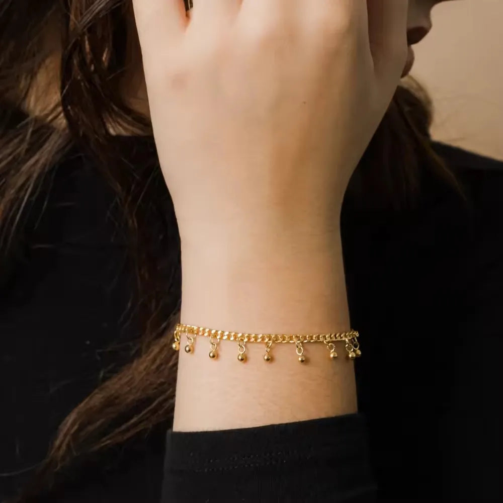 18K Gold Plated Ball Charm Bracelet