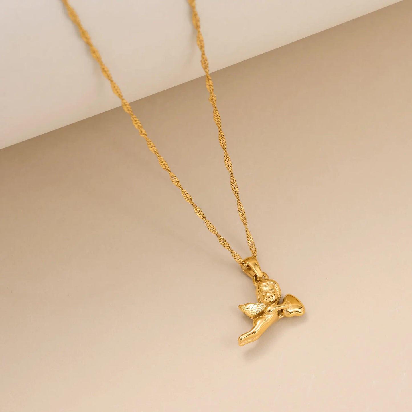 18KGP Cupid Angel Pendant Necklace