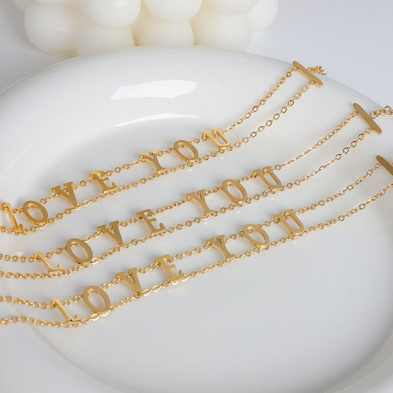 18K Gold Plated Double Row Chain Bracelet