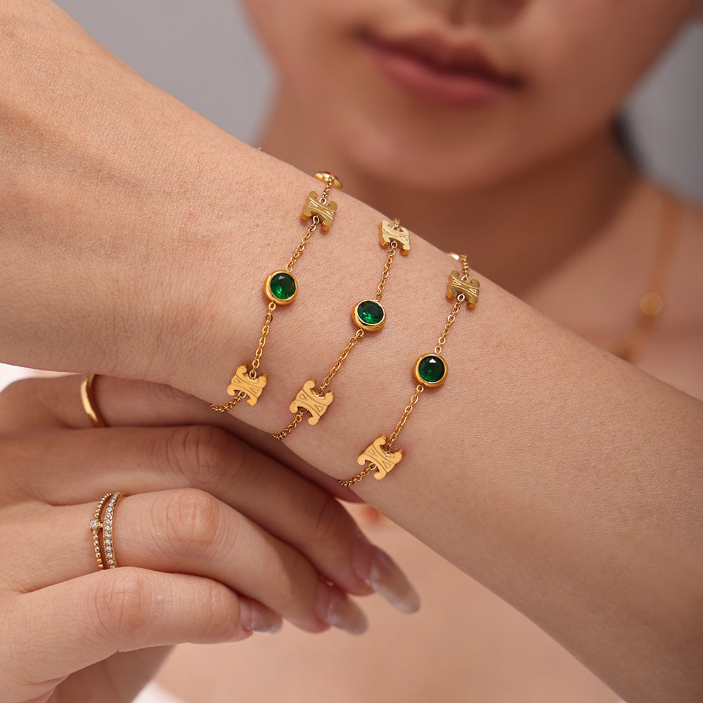 18K Gold Plated Double C Colour Bracelet