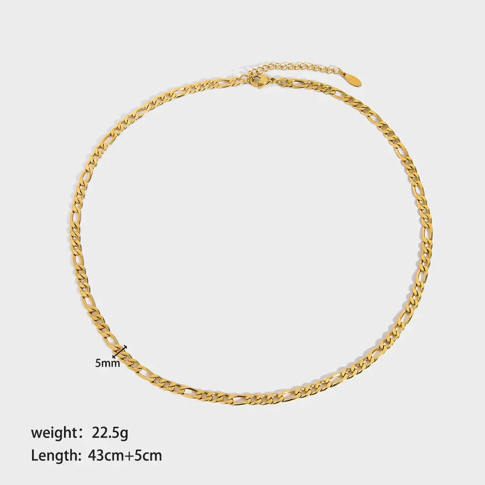18K Gold Plated Figaro Link Chain