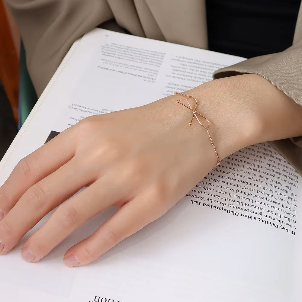 18K Gold Plated Clip Bow Bracelet