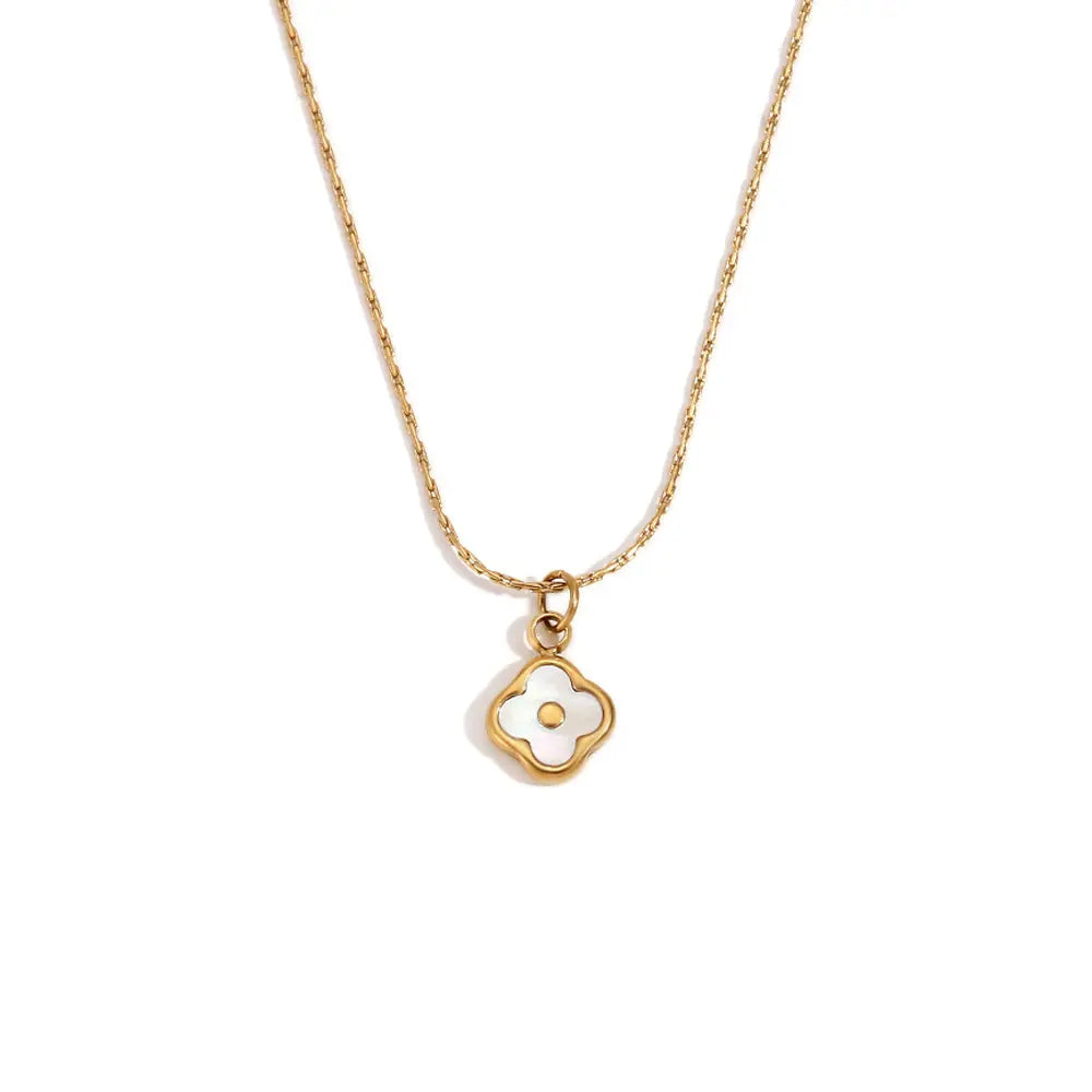 18K Gold Plated Super Dainty Clover Charm Necklace