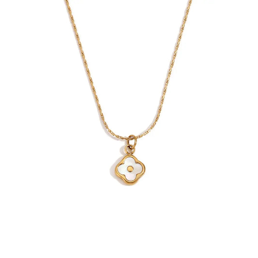 18K Gold Plated Super Dainty Clover Charm Necklace