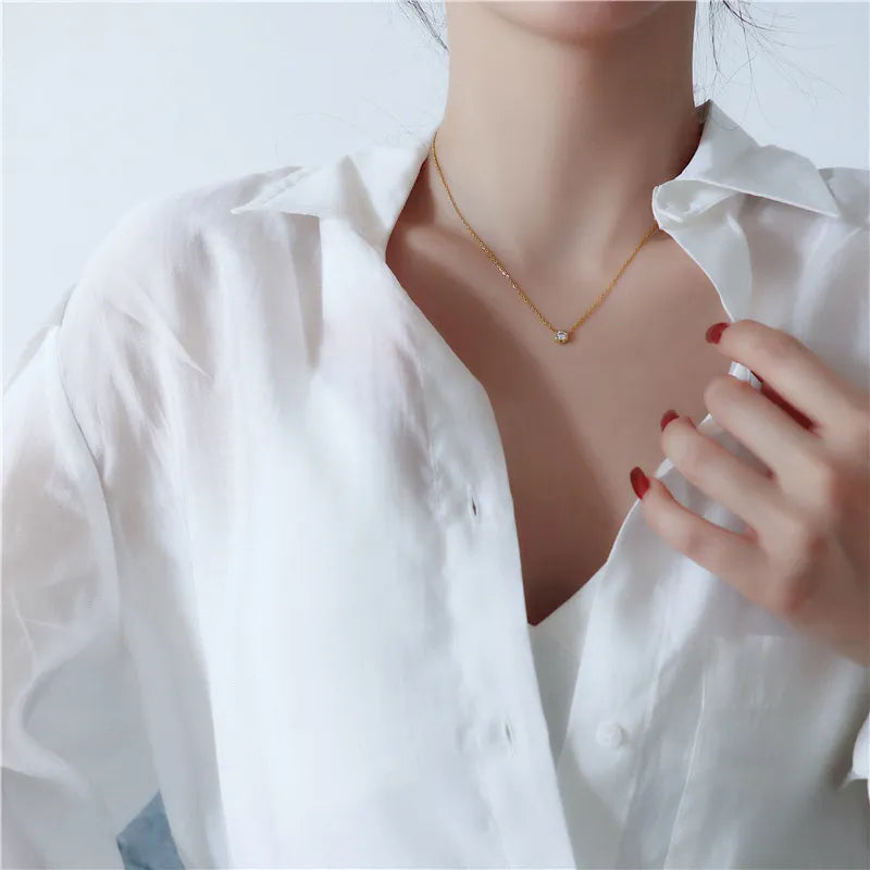 18KGP Single ZC Pendant Necklace
