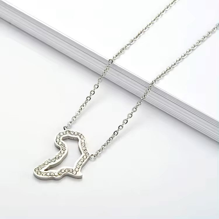 18K Gold African Map Necklace
