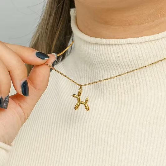 18K Gold Plated Teddy Bear / Puppy Pendant Necklace