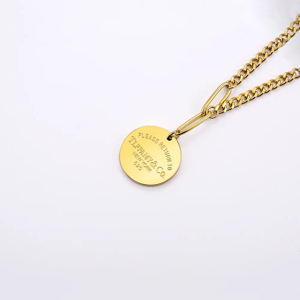 18K Coin Pendant Necklace