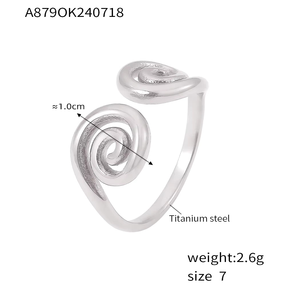 18K Gold Plated Double Spiral Open Ring (Adjustable)
